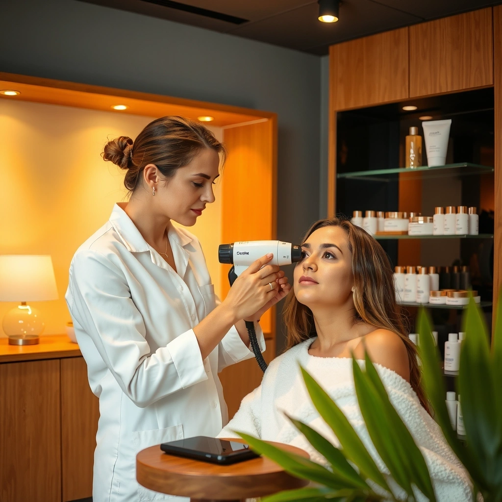 Professional skincare consultation